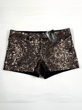 NWT EXPRESS Women Sequin Shorts 0 Bronze Party Cocktail Festival Glam 2012 NEW